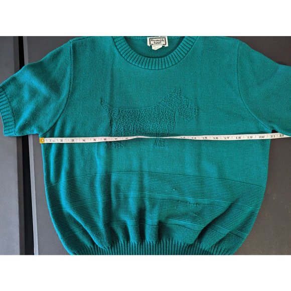 Vintage 80's Women's Keneth Too Terrier Dog Knit Short Sleeve Sweater Size Large - Picture 6 of 7